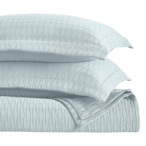 Lightweight Cotton Bedspread Sets 3-Piece Calvert Diamond Matelassé Jacquard