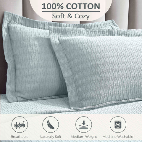 Lightweight Cotton Bedspread Sets 3-Piece Calvert Diamond Matelassé Jacquard