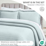 Lightweight Cotton Bedspread Sets 3-Piece Calvert Diamond Matelassé Jacquard