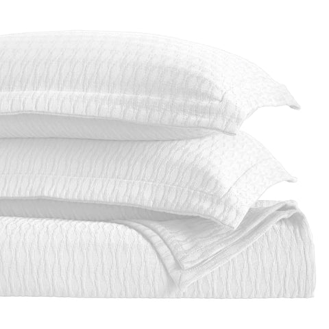 Lightweight Cotton Bedspread Sets 3-Piece Calvert Diamond Matelassé Jacquard