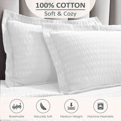 Lightweight Cotton Bedspread Sets 3-Piece Calvert Diamond Matelassé Jacquard