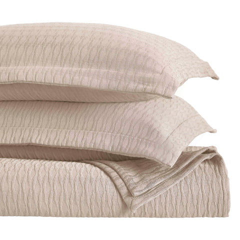 Lightweight Cotton Bedspread Sets 3-Piece Calvert Diamond Matelassé Jacquard