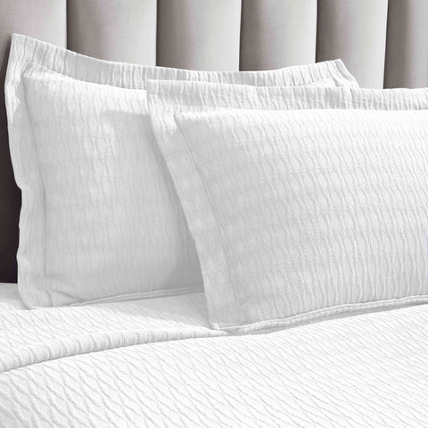 Lightweight Cotton Bedspread Sets 3-Piece Calvert Diamond Matelassé Jacquard