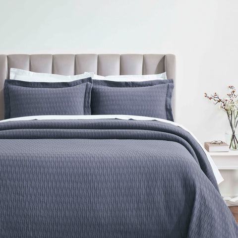 Lightweight Cotton Bedspread Sets 3-Piece Calvert Diamond Matelassé Jacquard