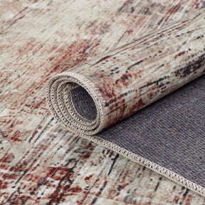 Canary Vintage Distressed Medallion Washable Indoor Area Rug