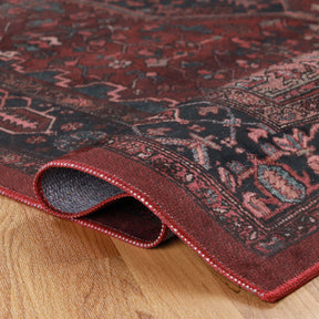 Cardinal Floral Medallion Washable Indoor Area Rug or Runner Rug