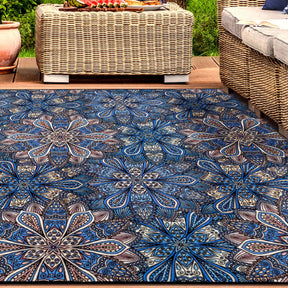 Cassidy Floral Bohemian Non-Slip Indoor Outdoor Area Rug