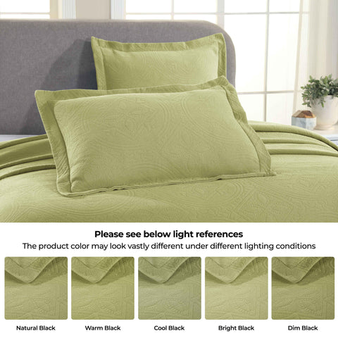 Lightweight Cotton Bedspread Sets 3-Piece Celtic Circle Jacquard Matelassé