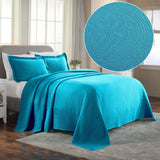 Lightweight Cotton Bedspread Sets 3-Piece Celtic Circle Jacquard Matelassé