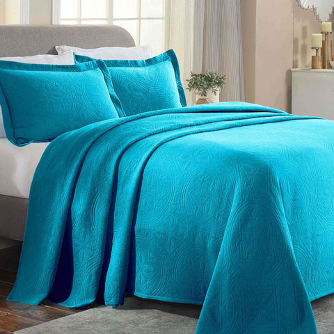 Lightweight Cotton Bedspread Sets 3-Piece Celtic Circle Jacquard Matelassé