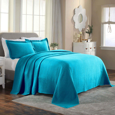 Lightweight Cotton Bedspread Sets 3-Piece Celtic Circle Jacquard Matelassé