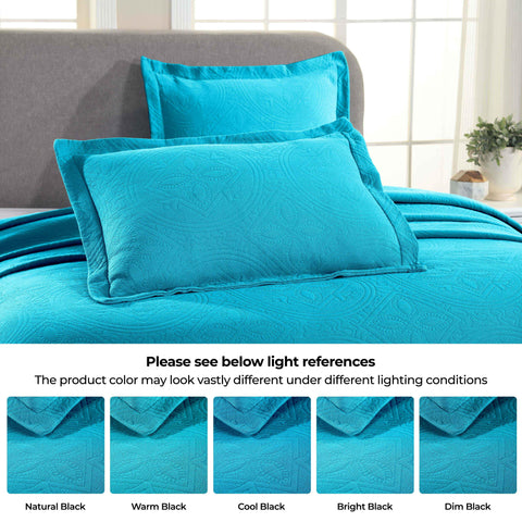 Lightweight Cotton Bedspread Sets 3-Piece Celtic Circle Jacquard Matelassé