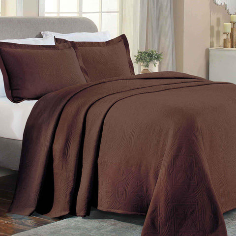 Lightweight Cotton Bedspread Sets 3-Piece Celtic Circle Jacquard Matelassé