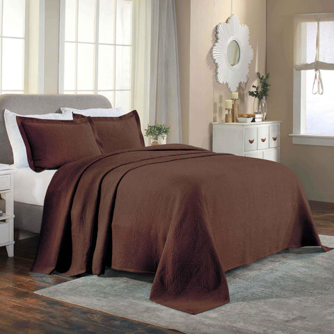 Lightweight Cotton Bedspread Sets 3-Piece Celtic Circle Jacquard Matelassé