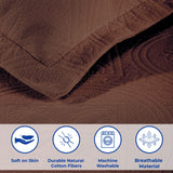 Lightweight Cotton Bedspread Sets 3-Piece Celtic Circle Jacquard Matelassé