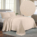 Lightweight Cotton Bedspread Sets 3-Piece Celtic Circle Jacquard Matelassé