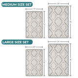 Ceton Diamond Trellis Textured Machine Washable Bath Rugs, Set of 2
