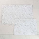 Ceton Diamond Trellis Textured Machine Washable Bath Rugs, Set of 2