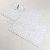 Ceton Diamond Trellis Textured Machine Washable Bath Rugs, Set of 2