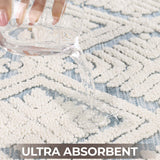 Ceton Diamond Trellis Textured Machine Washable Bath Rugs, Set of 2