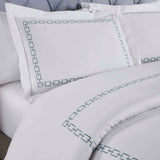 100% Cotton Chain Links Embroidered Duvet Cover Set