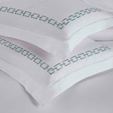 Chain Links Cotton Embroidered 3 Piece Duvet Cover Set
