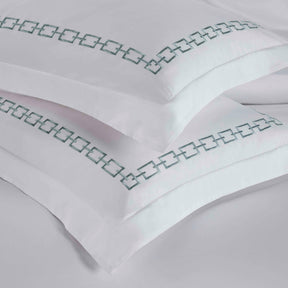 Chain Links Cotton Embroidered 3 Piece Duvet Cover Set