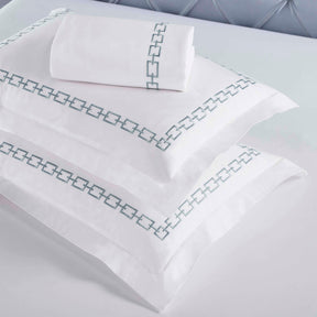 Chain Links Cotton Embroidered 3 Piece Duvet Cover Set