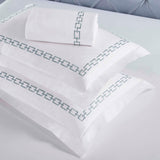 Chain Links Cotton Embroidered 3 Piece Duvet Cover Set