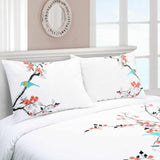 100% Cotton Cherry Garden Embroidered Duvet Cover Set