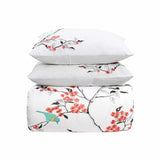 100% Cotton Cherry Garden Embroidered Duvet Cover Set
