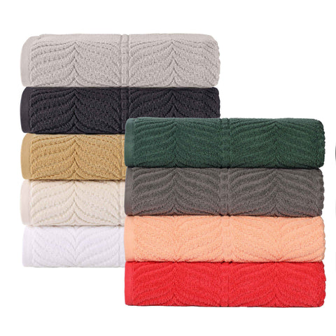 Chevron Zero Twist Jaquard Cotton 3 Piece Bathroom Towel Set