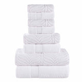Chevron Zero Twist Solid and Jacquard Cotton 8 Piece Towel Set