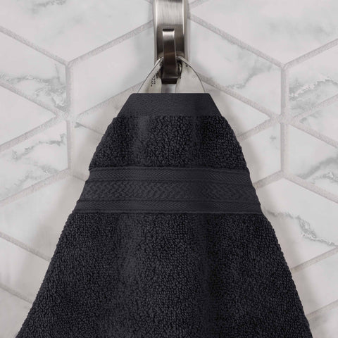 Chevron Zero Twist Solid and Jacquard Soft Cotton 12 Piece Towel Set