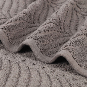 Chevron Zero Twist Solid and Jacquard Soft Cotton 12 Piece Towel Set