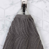 Chevron Zero Twist Solid and Jacquard Soft Cotton 12 Piece Towel Set