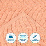 Chevron Zero Twist Solid and Jacquard Soft Cotton 12 Piece Towel Set