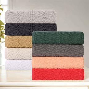 Chevron Zero Twist Solid and Jacquard Soft Cotton Bath Sheet Set of 2