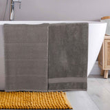 Chevron Zero Twist Solid and Jacquard Soft Cotton Bath Sheet Set of 2