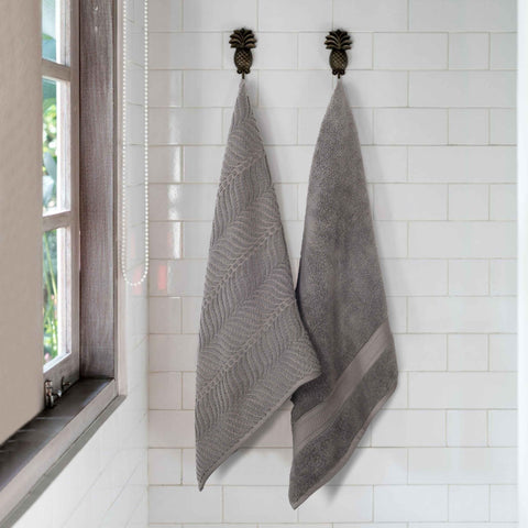 Chevron Zero Twist Solid and Jacquard Soft Cotton Bath Sheet Set of 2