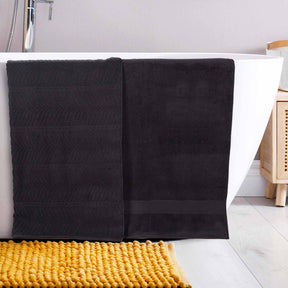 Chevron Zero Twist Solid and Jacquard Soft Cotton Bath Sheet Set of 2