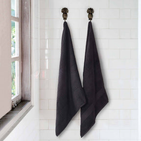 Chevron Zero Twist Solid and Jacquard Soft Cotton Bath Sheet Set of 2