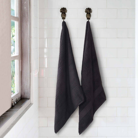 Chevron Zero Twist Solid and Jacquard Soft Cotton Bath Sheet Set of 2