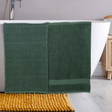 Chevron Zero Twist Solid and Jacquard Soft Cotton Bath Sheet Set of 2