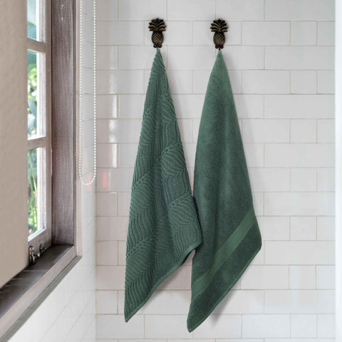 Chevron Zero Twist Solid and Jacquard Soft Cotton Bath Sheet Set of 2