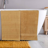 Chevron Zero Twist Solid and Jacquard Soft Cotton Bath Sheet Set of 2