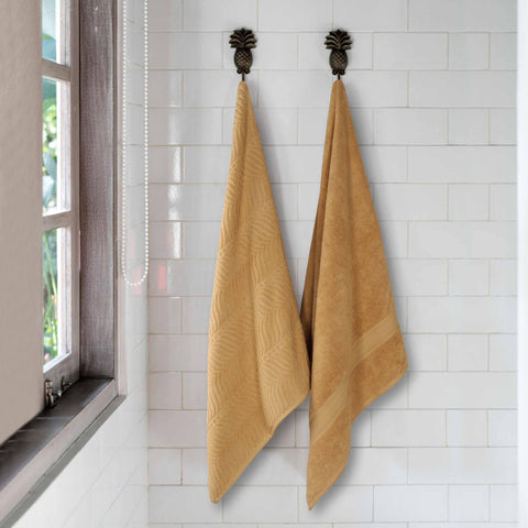 Chevron Zero Twist Solid and Jacquard Soft Cotton Bath Sheet Set of 2