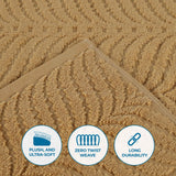 Chevron Zero Twist Solid and Jacquard Soft Cotton Bath Sheet Set of 2