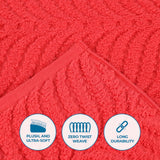 Zero Twist Cotton Solid and Jacquard Bath Towel Set of 4