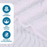 Zero Twist Cotton Solid and Jacquard Bath Towel Set of 4